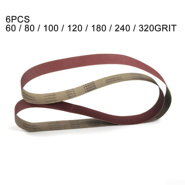 5Pcs 2" X 82" Sanding Belts Mix 36-320 Grit Aluminum Oxide Belt Sander Abrasive 